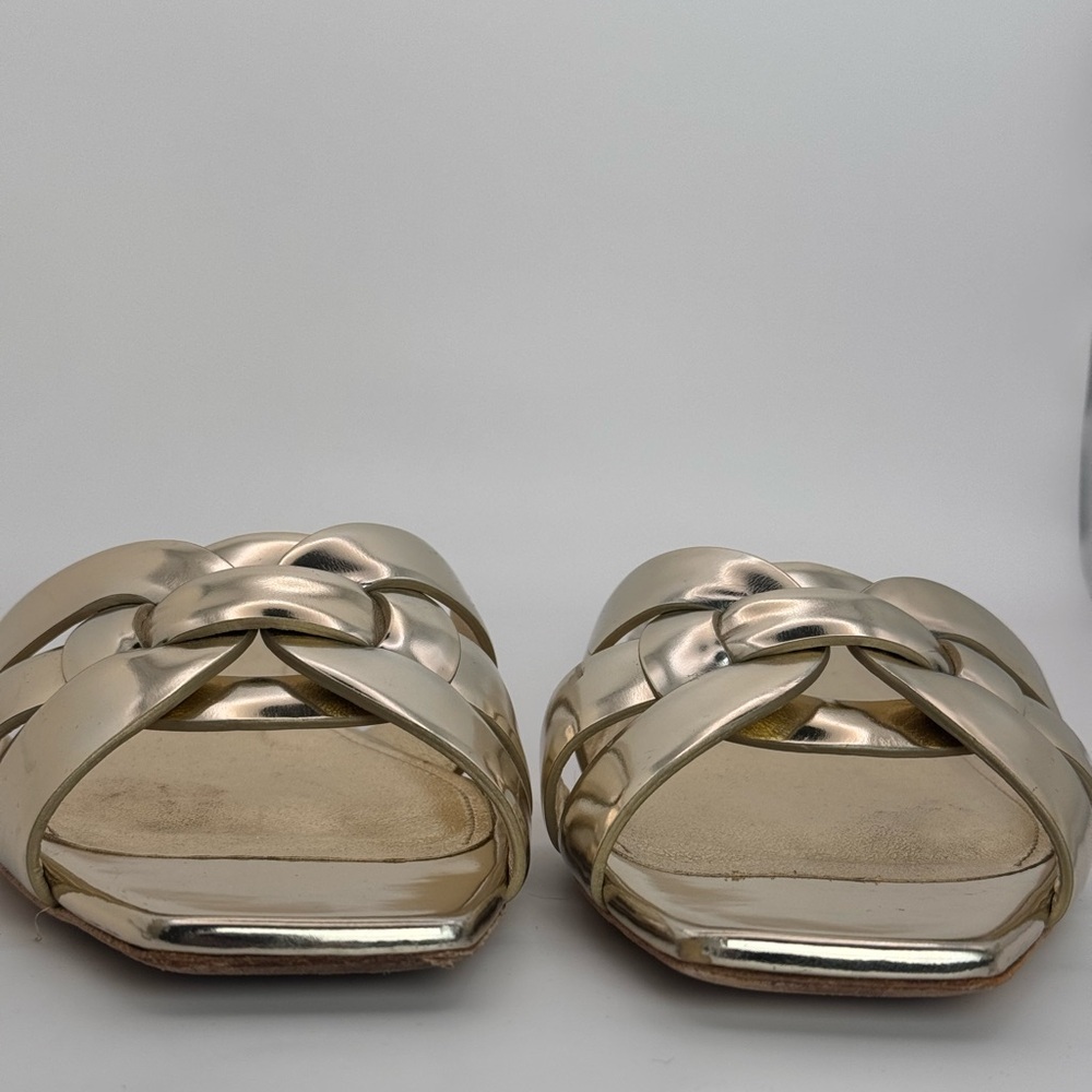 Saint Laurent Metallic Gold Nu Pieds 05 Slide Sandals Size 39 - Picture 3 of 12